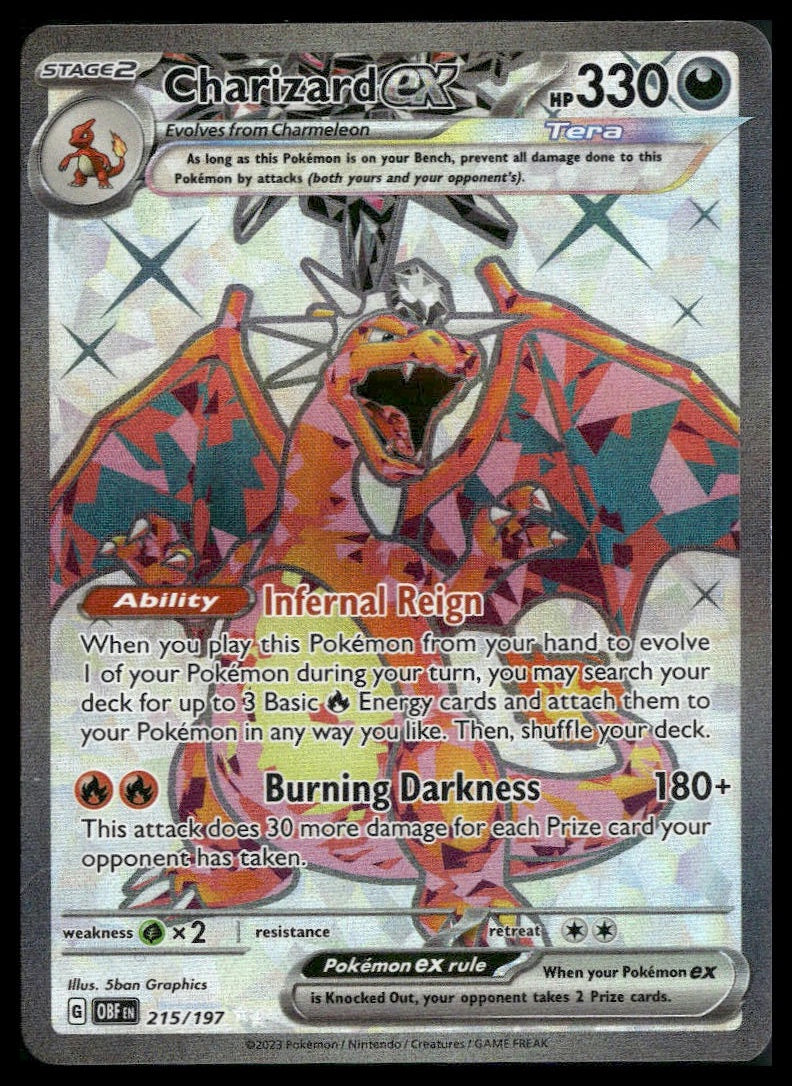 Charizard ex #215/197 Obsidian Flames NM