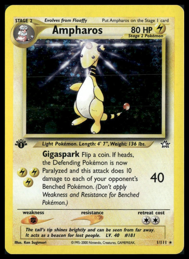 Ampharos #001/111 1st Edition Neo Genesis LP