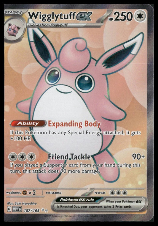 Wigglytuff ex #187/165 Scarlet & Violet 151 NM