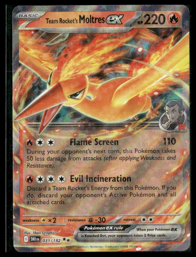 Team Rocket's Moltres ex #031/182 Destined Rivals NM