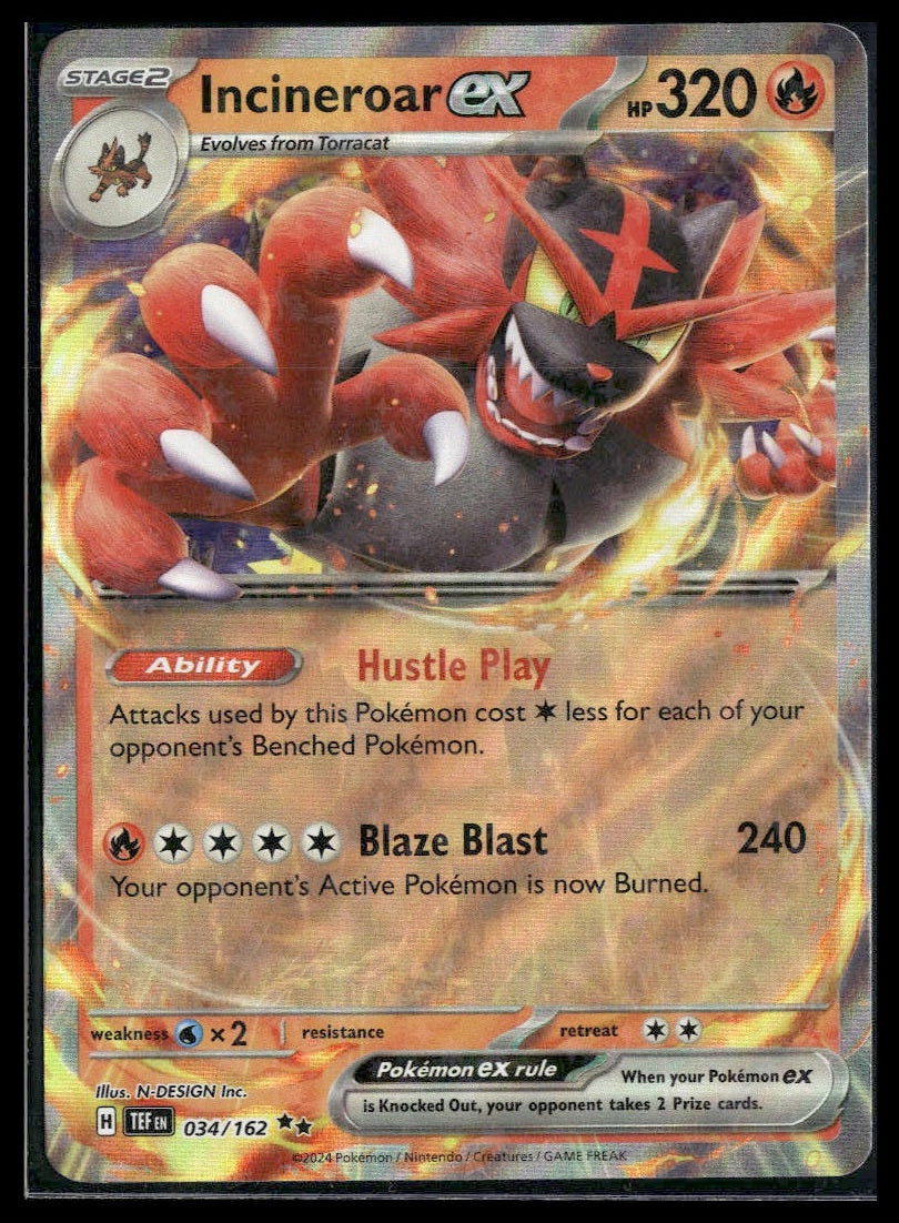 Incineroar ex #034/162 Temporal Forces VLP