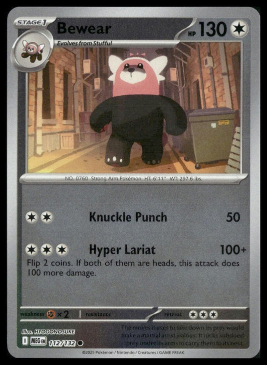 Bewear #112/132 Reverse Holo Mega Evolution NM