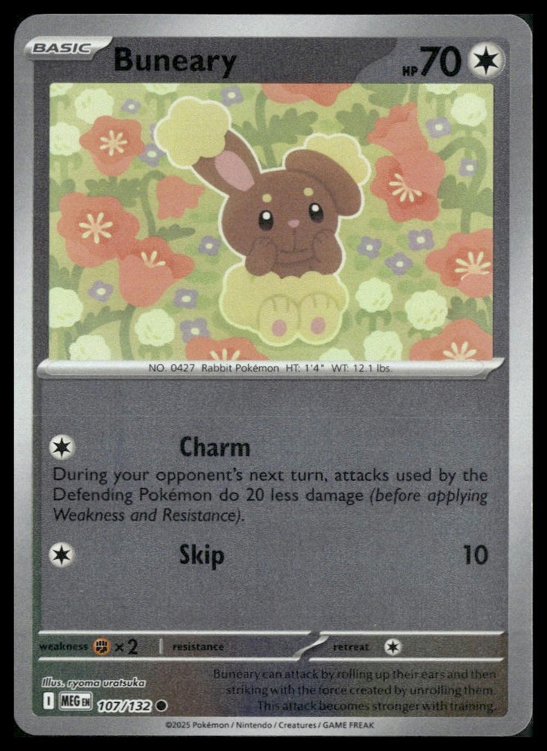 Buneary #107/132 Reverse Holo Mega Evolution NM