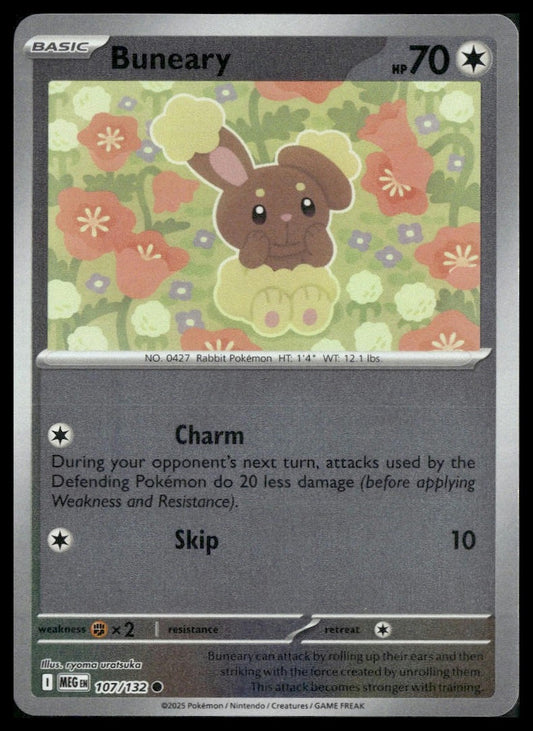 Buneary #107/132 Reverse Holo Mega Evolution NM