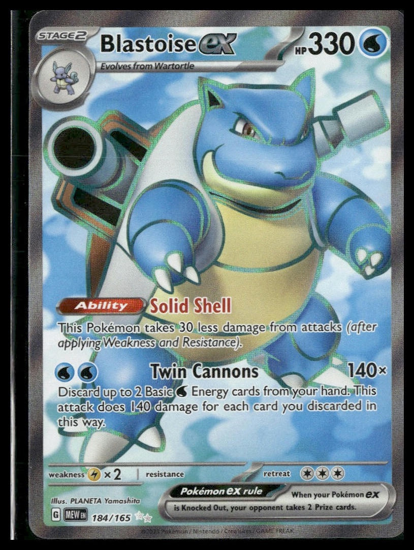 Blastoise ex #184/165 Scarlet & Violet 151 NM