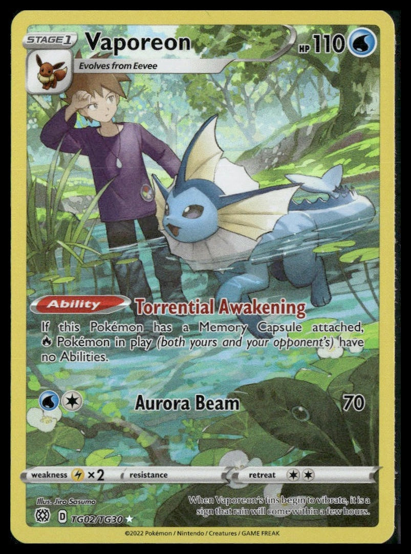 Vaporeon #TG02/TG30 Brilliant Stars Trainer Gallery NM