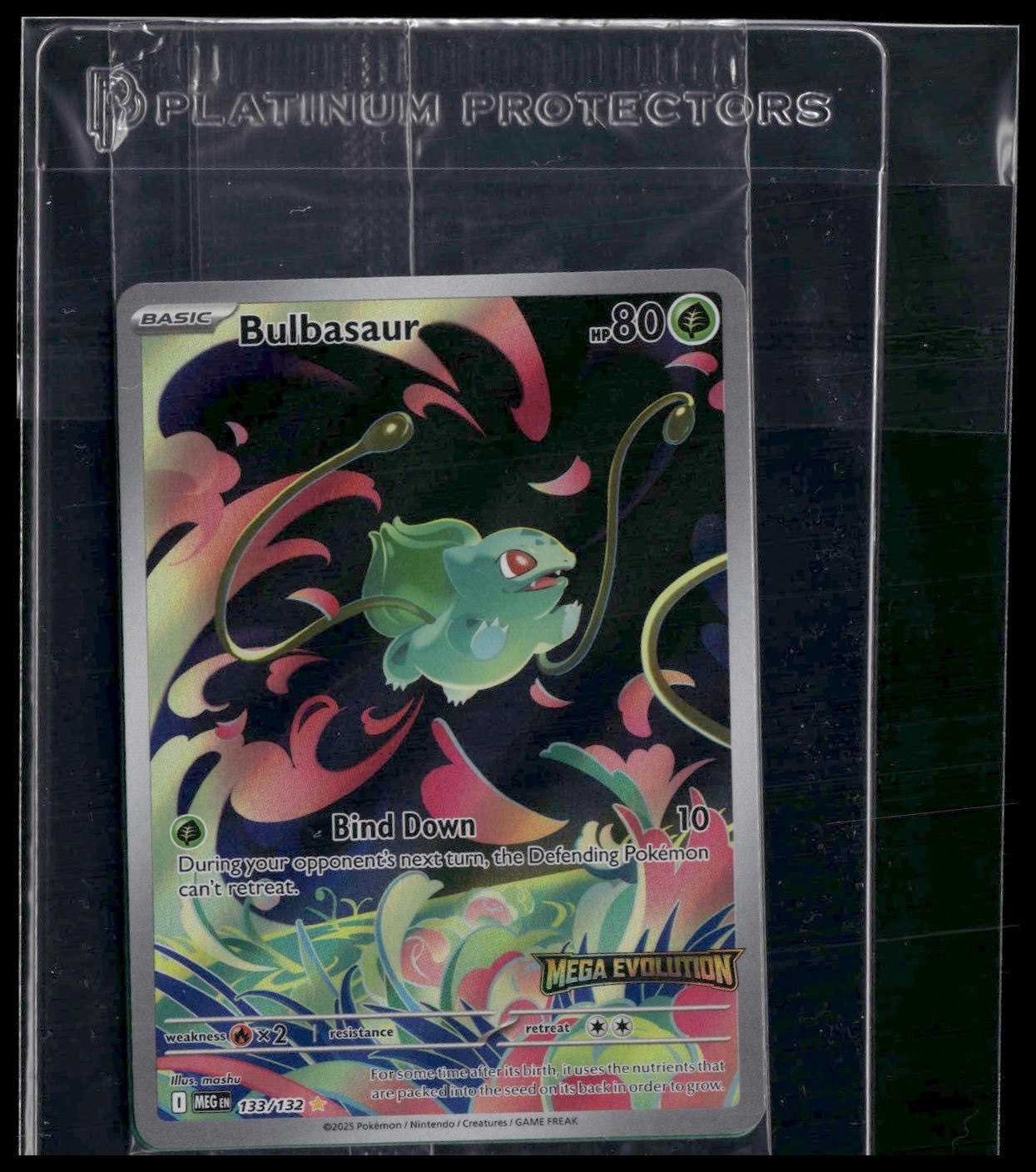 Bulbasaur #133/132 SEALED STAMP Mega Evolution Enhanced Booster Box Promo NM