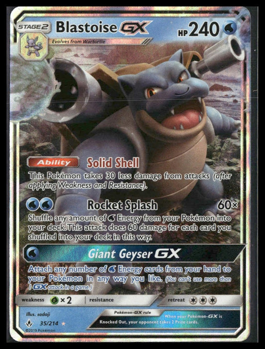 Blastoise GX #35/214 SM - Unbroken Bonds NM