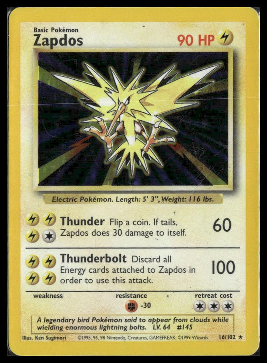Zapdos #016/102 Base Set HP