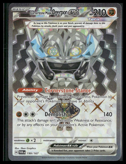 Cornerstone Mask Ogerpon ex #199/167 Twilight Masquerade NM