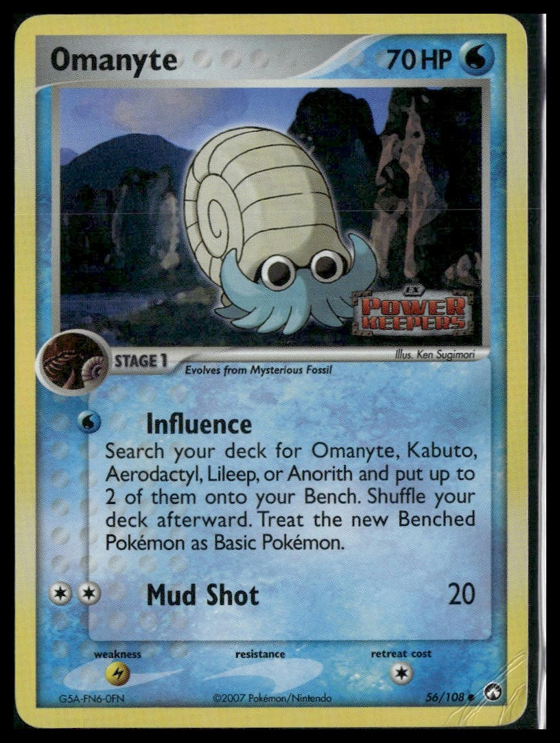 Omanyte #56/108 Reverse Holo STAMP Power Keepers MP