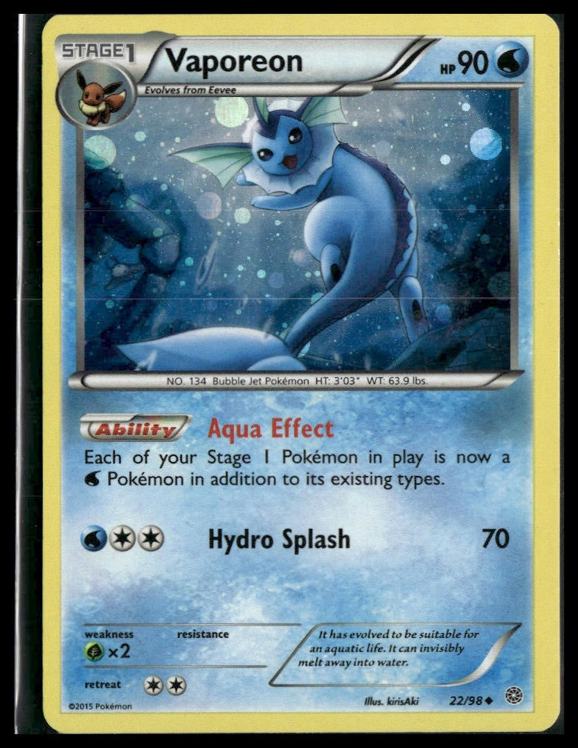 Vaporeon #22/98 Cosmos Holo XY - Ancient Origins LP