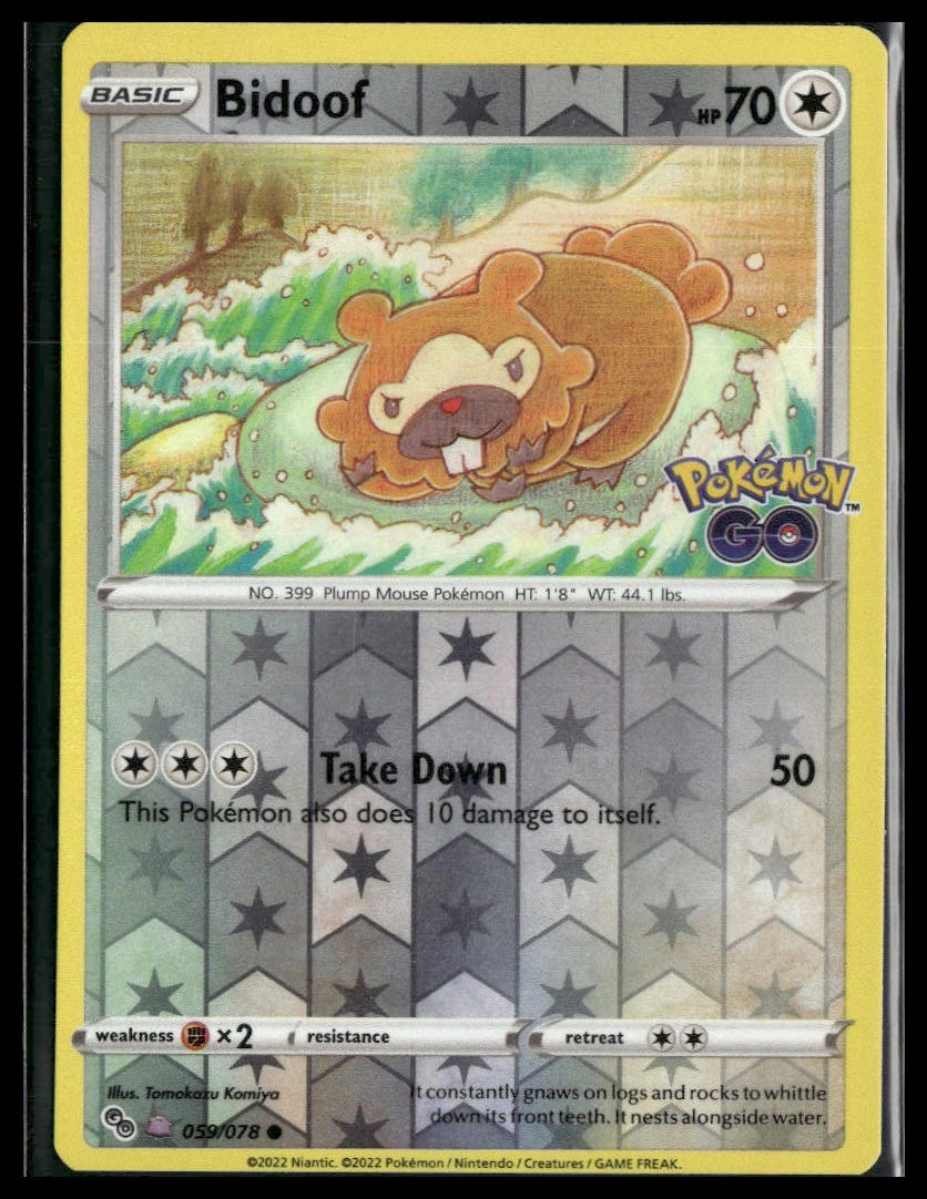 Bidoof (Peelable Ditto) #059/078 Pokemon GO NM