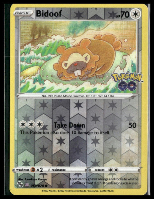 Bidoof (Peelable Ditto) #059/078 Pokemon GO NM