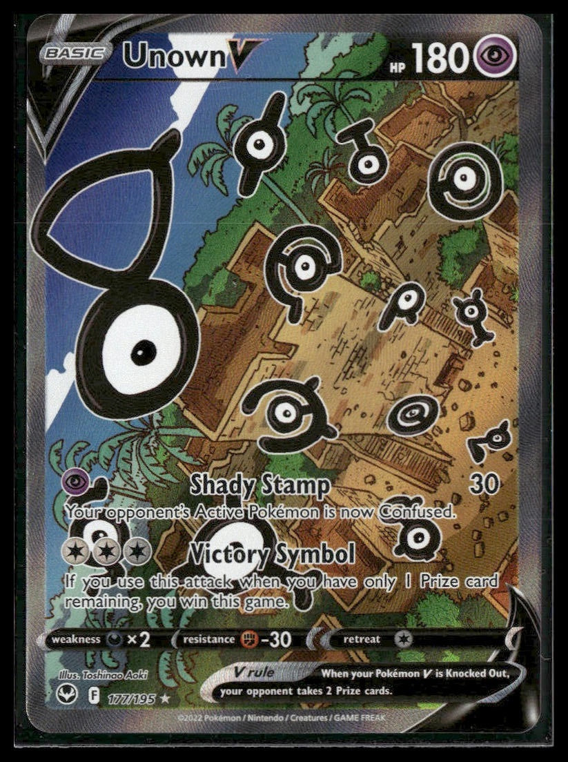 Unown V (Alt Art) #177/195 Silver Tempest NM