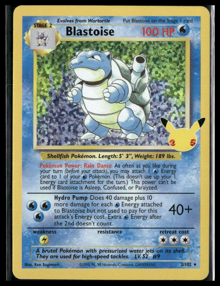 Blastoise #2/102 Celebrations: Classic Collection NM