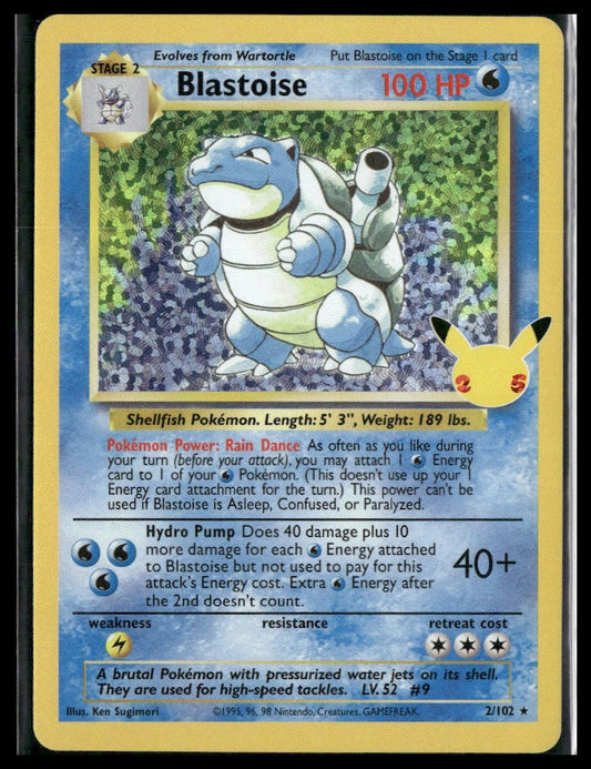 Blastoise #2/102 Celebrations: Classic Collection NM