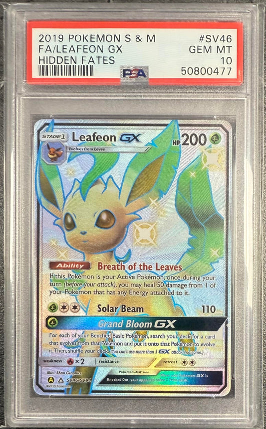 PSA 10 Leafeon GX #SV46 Hidden Fates