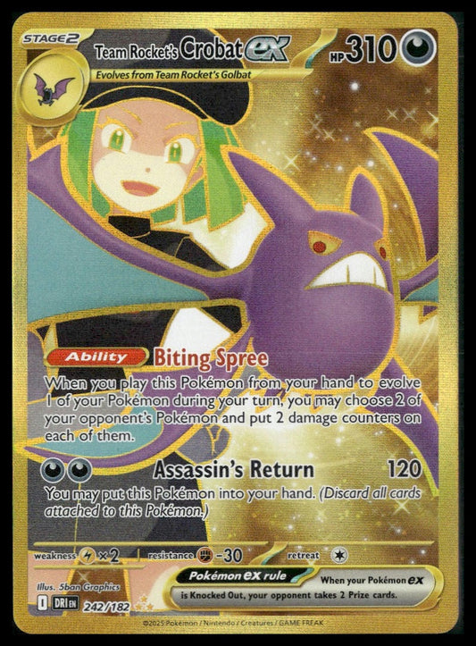 Team Rocket's Crobat ex #242/182 Destined Rivals NM