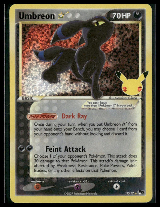 Umbreon Star #17/17 Celebrations: Classic Collection VLP