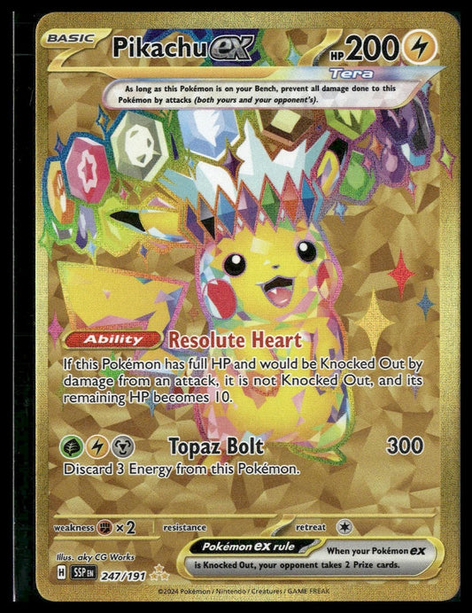 Pikachu ex #247/191 Surging Sparks NM