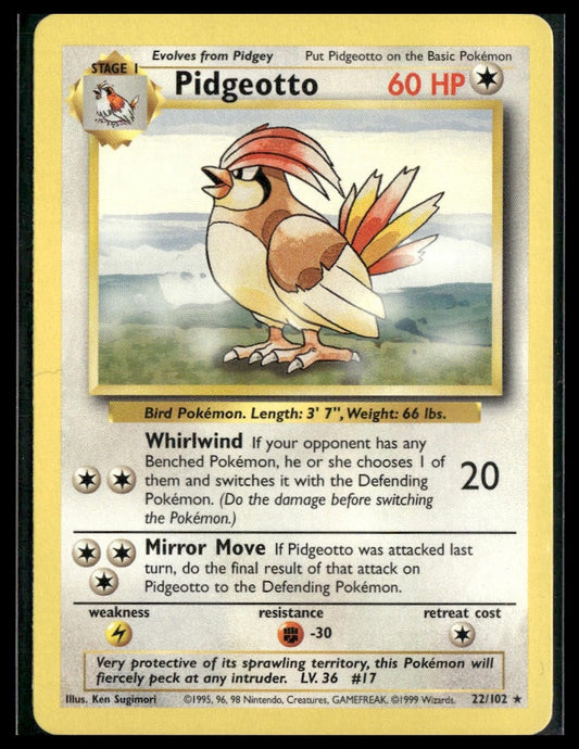 Pidgeotto #022/102 Base Set LP