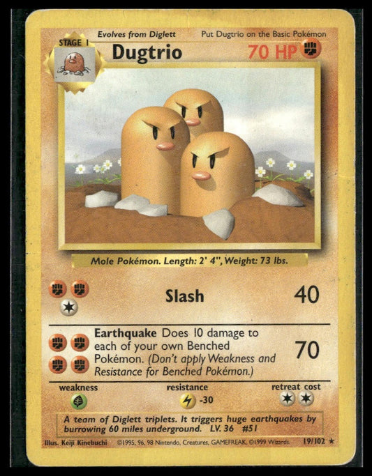 Dugtrio #019/102 Base Set HP