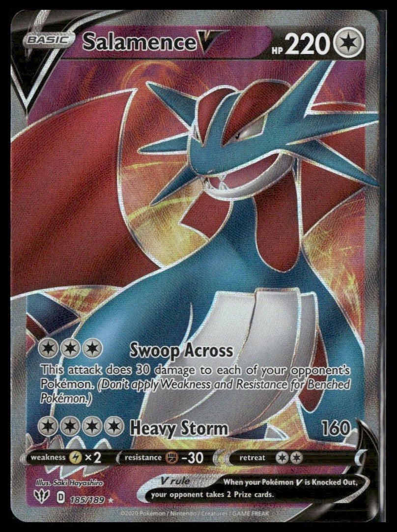Salamence V (Full Art) #185/189 Darkness Ablaze NM