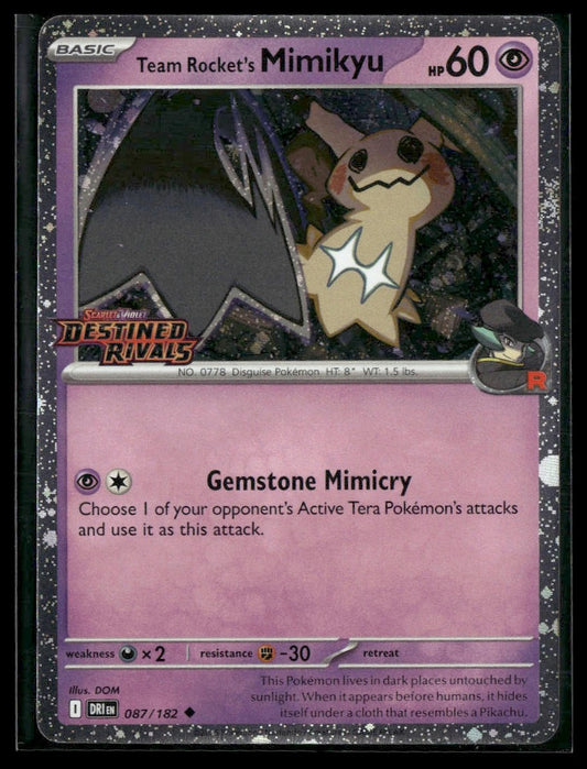 Team Rocket's Mimikyu (Prerelease) #087/182 Destined Rivals Promo VLP