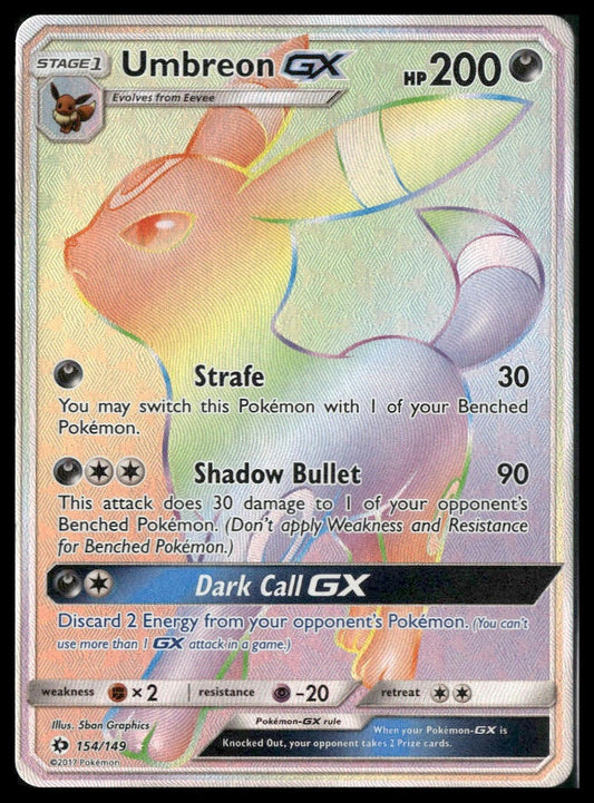 Umbreon GX (Secret) #154/149 SM Base Set LP