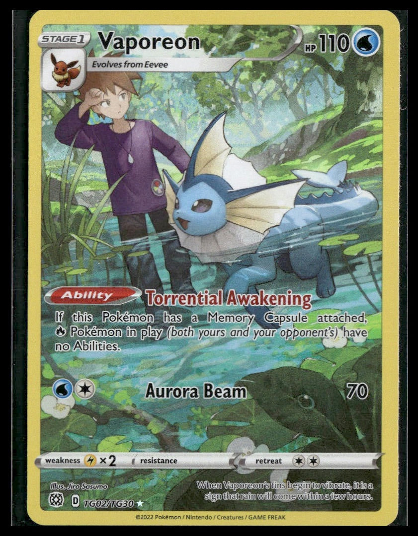 Vaporeon #TG02/TG30 Brilliant Stars Trainer Gallery NM