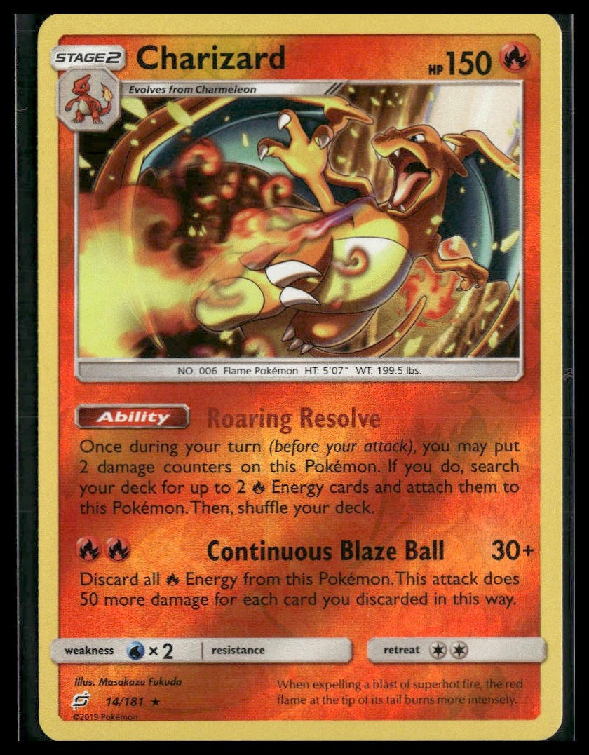 Charizard #14/181 Reverse Holo SM - Team Up NM