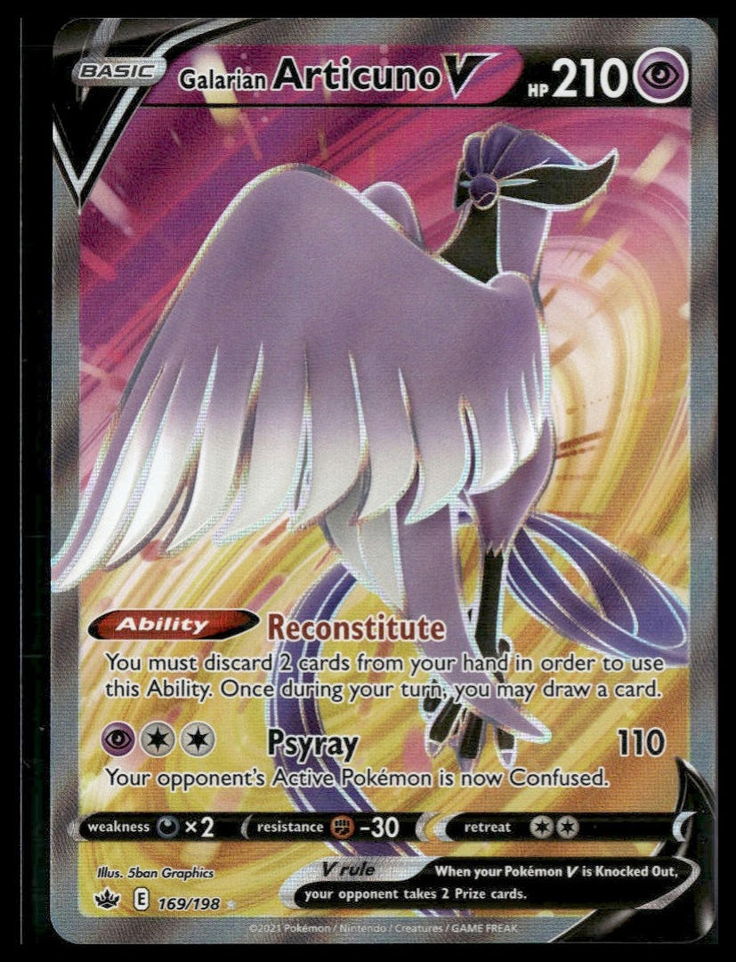 Galarian Articuno V (Full Art) #169/198 Chilling Reign NM