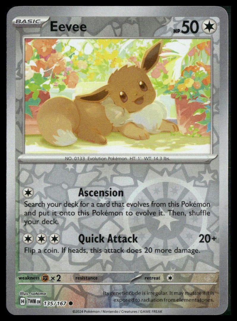 Eevee #135/167 Reverse Holo Twilight Masquerade NM