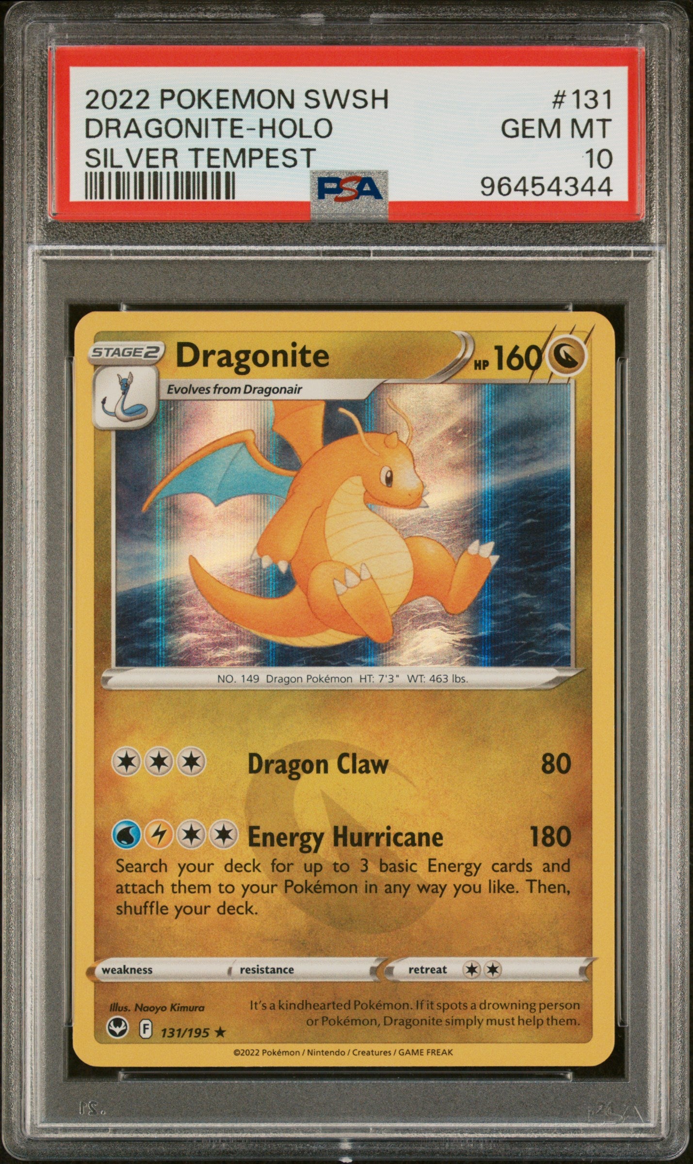 PSA 10 Dragonite #131 Holo Silver Tempest