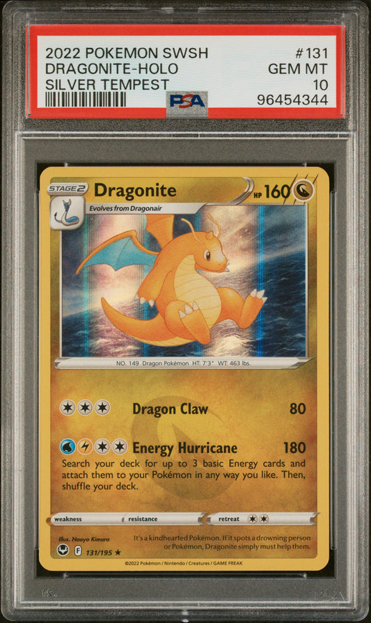 PSA 10 Dragonite #131 Holo Silver Tempest