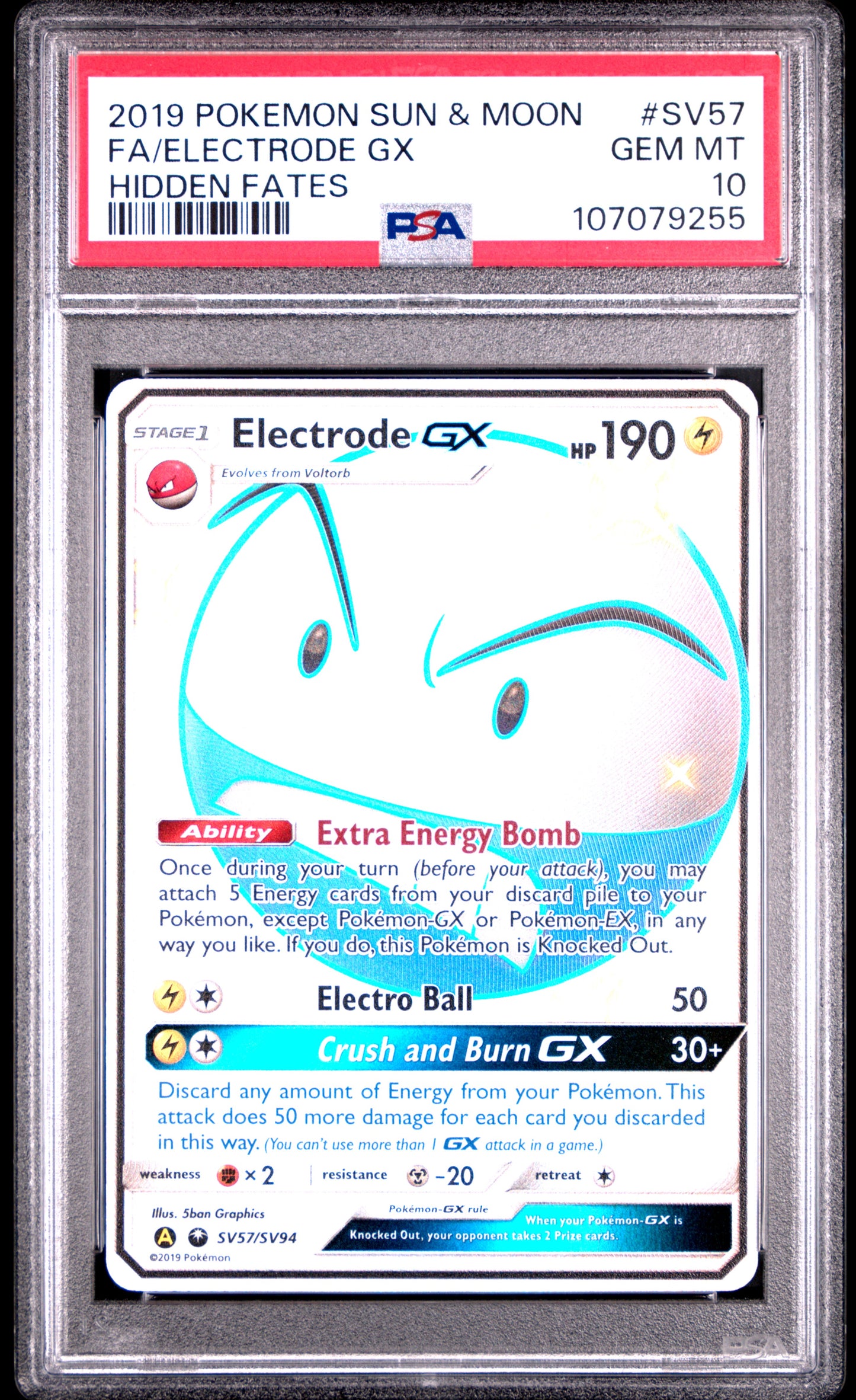 PSA 10 Electrode GX #SV57 Hidden Fates