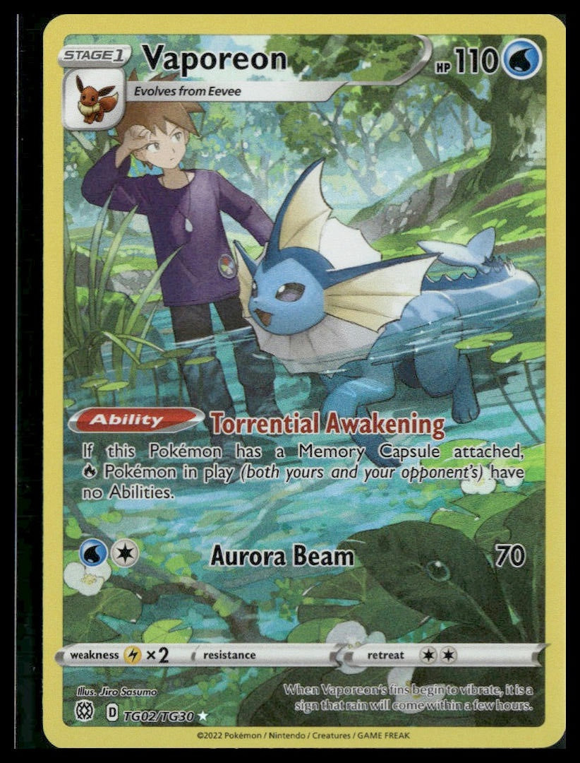 Vaporeon #TG02/TG30 Brilliant Stars Trainer Gallery NM