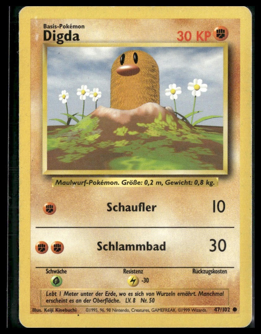 Digda (Diglett) #047/102 GERMAN Base Set MP