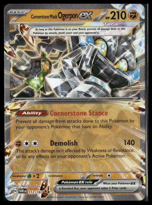 Cornerstone Mask Ogerpon ex #112/167 Twilight Masquerade NM