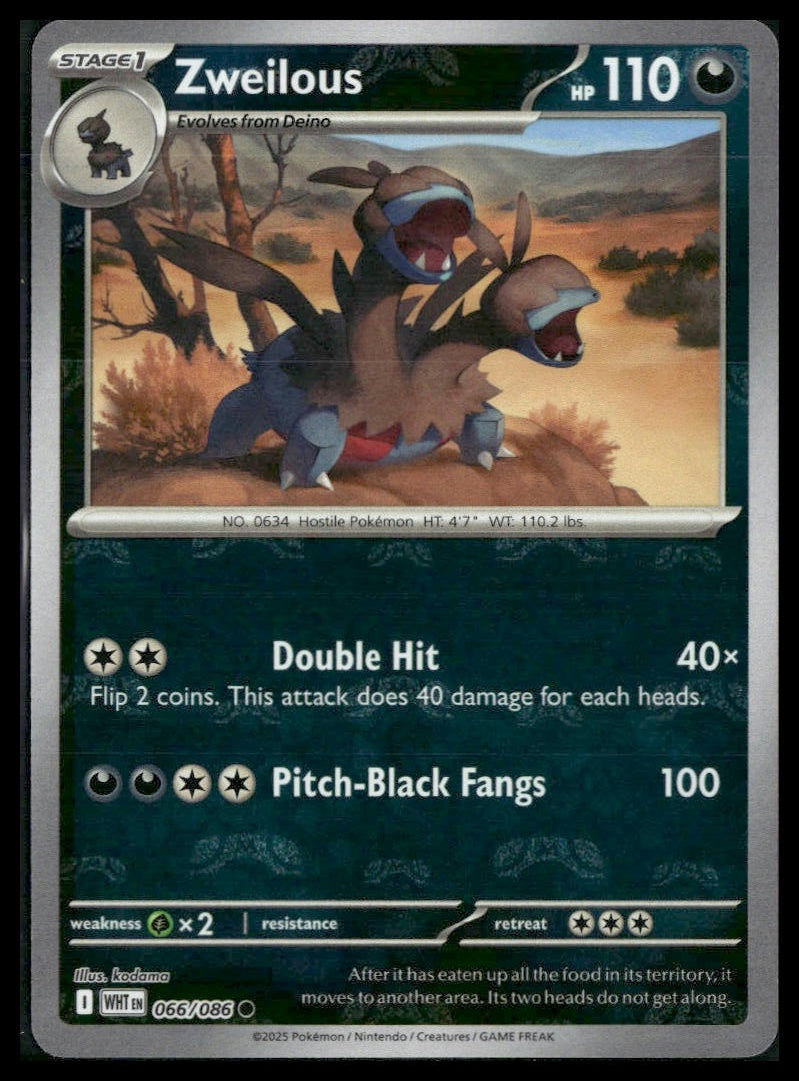 Zweilous (Master Ball) #066/086 White Flare NM
