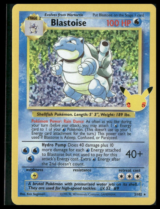 Blastoise #2/102 Celebrations: Classic Collection NM