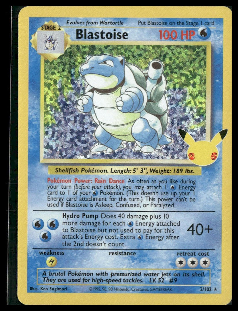 Blastoise #2/102 Celebrations: Classic Collection NM