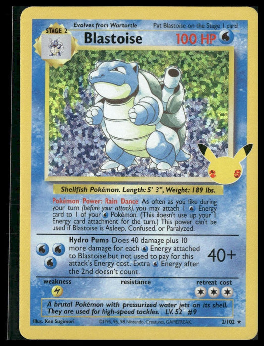 Blastoise #2/102 Celebrations: Classic Collection NM