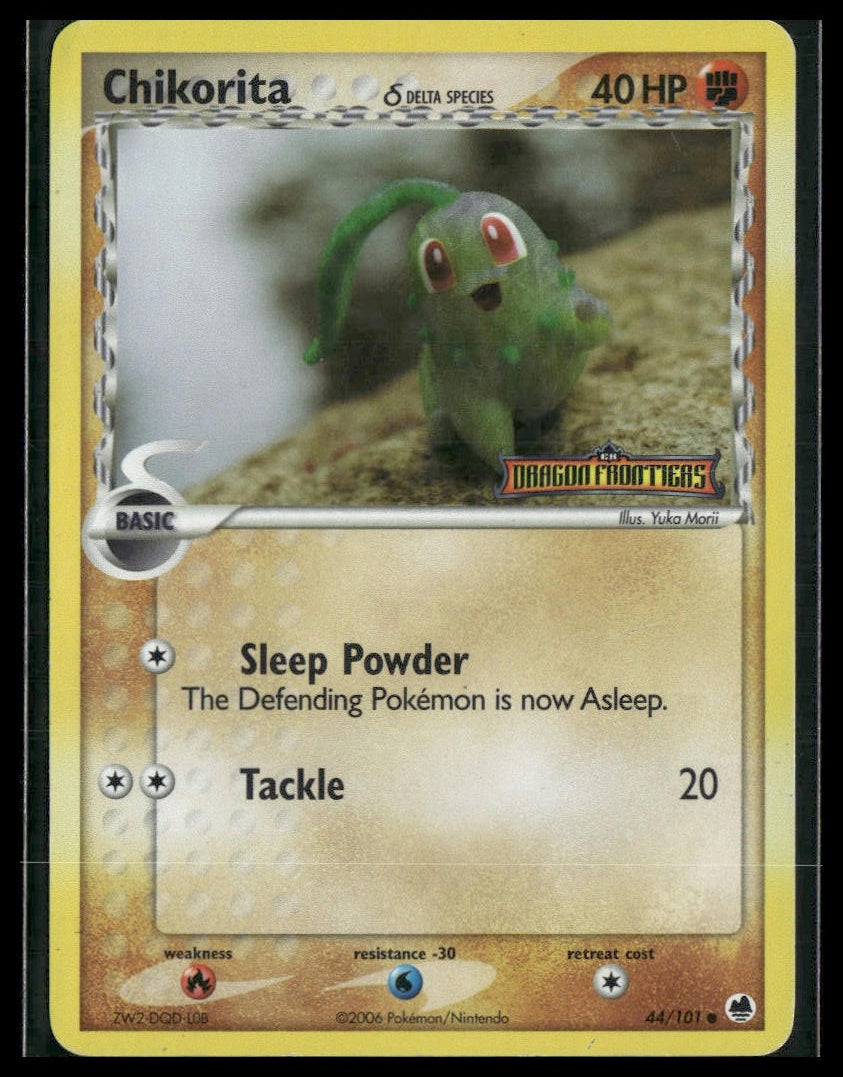 Chikorita #44/101 Reverse Holo STAMP Yuka Morii Dragon Frontiers MP