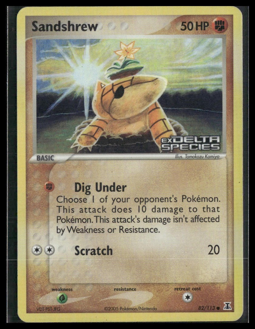 Sandshrew #82/113 Tomokazu Komiya Reverse Holo STAMP Delta Species MP