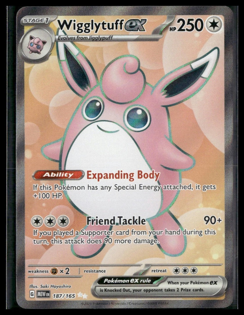 Wigglytuff ex #187/165 Scarlet & Violet 151 NM