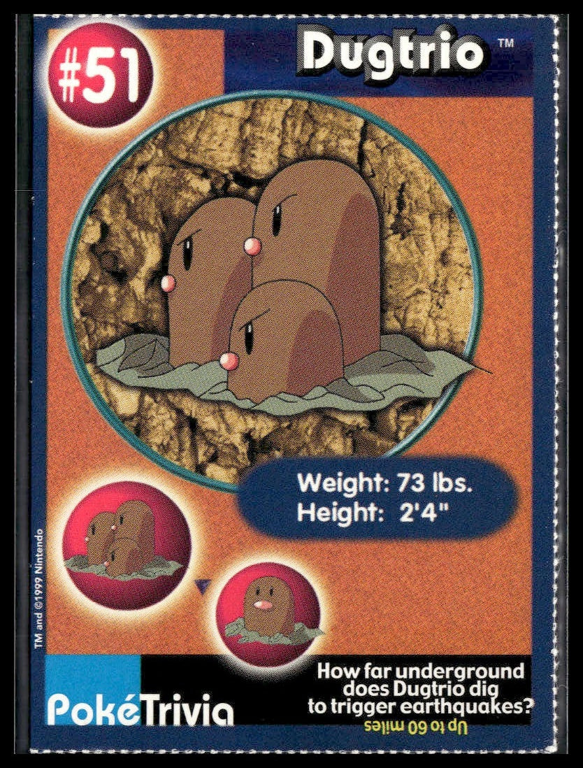 Dugtrio #51 Burger King Promo Mewtwo Strikes Back VLP