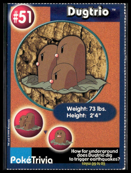 Dugtrio #51 Burger King Promo Mewtwo Strikes Back VLP