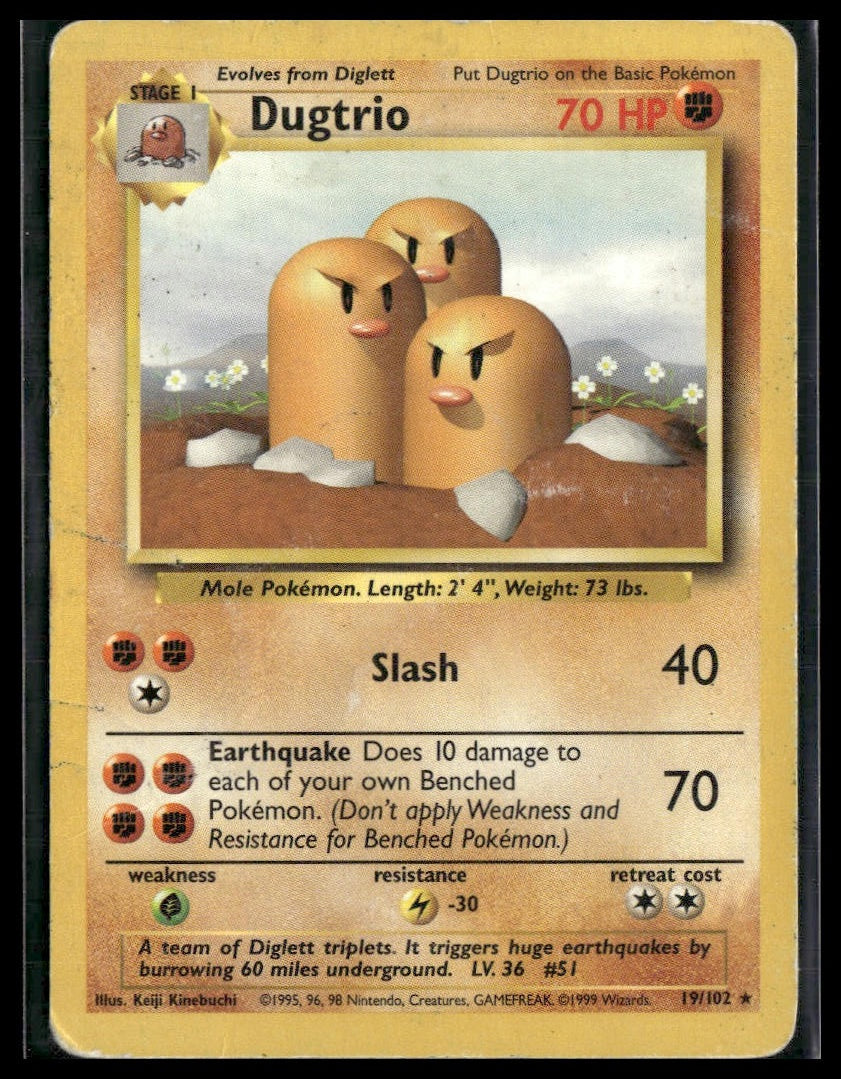 Dugtrio #019/102 Base Set HP